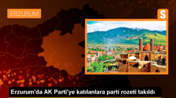 Erzurum’da AK Parti’ye katılanlara rozet takıldı