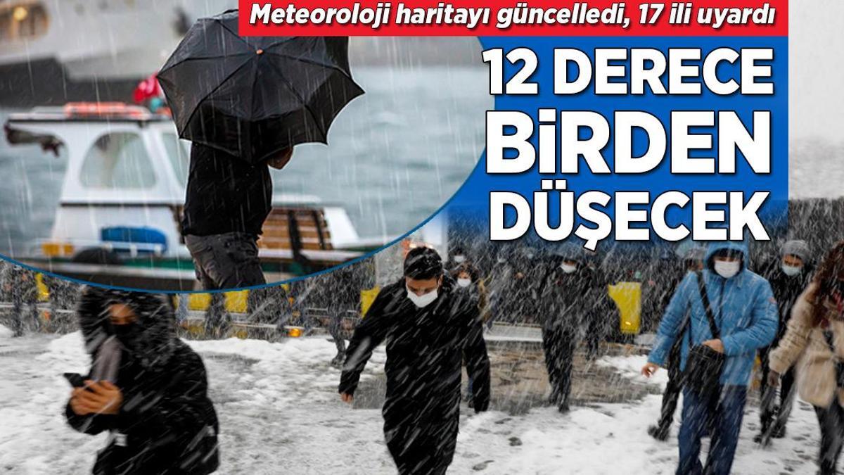 İstanbul dahil 17 il için uyarı! Meteoroloji yarın için yeni haritayı paylaştı