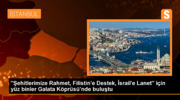 “Şehitlerimize Rahmet, Filistin’e Destek, İsrail’e Lanet” için yüz binler Galata Köprüsü’nde buluştu