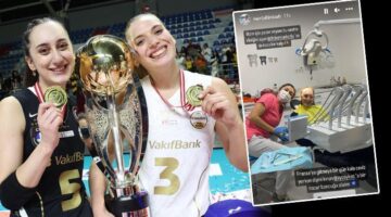 Vakıfbank’ta Ayça Aykaç ceviz dişini kırdı, eşi böyle paylaştı!